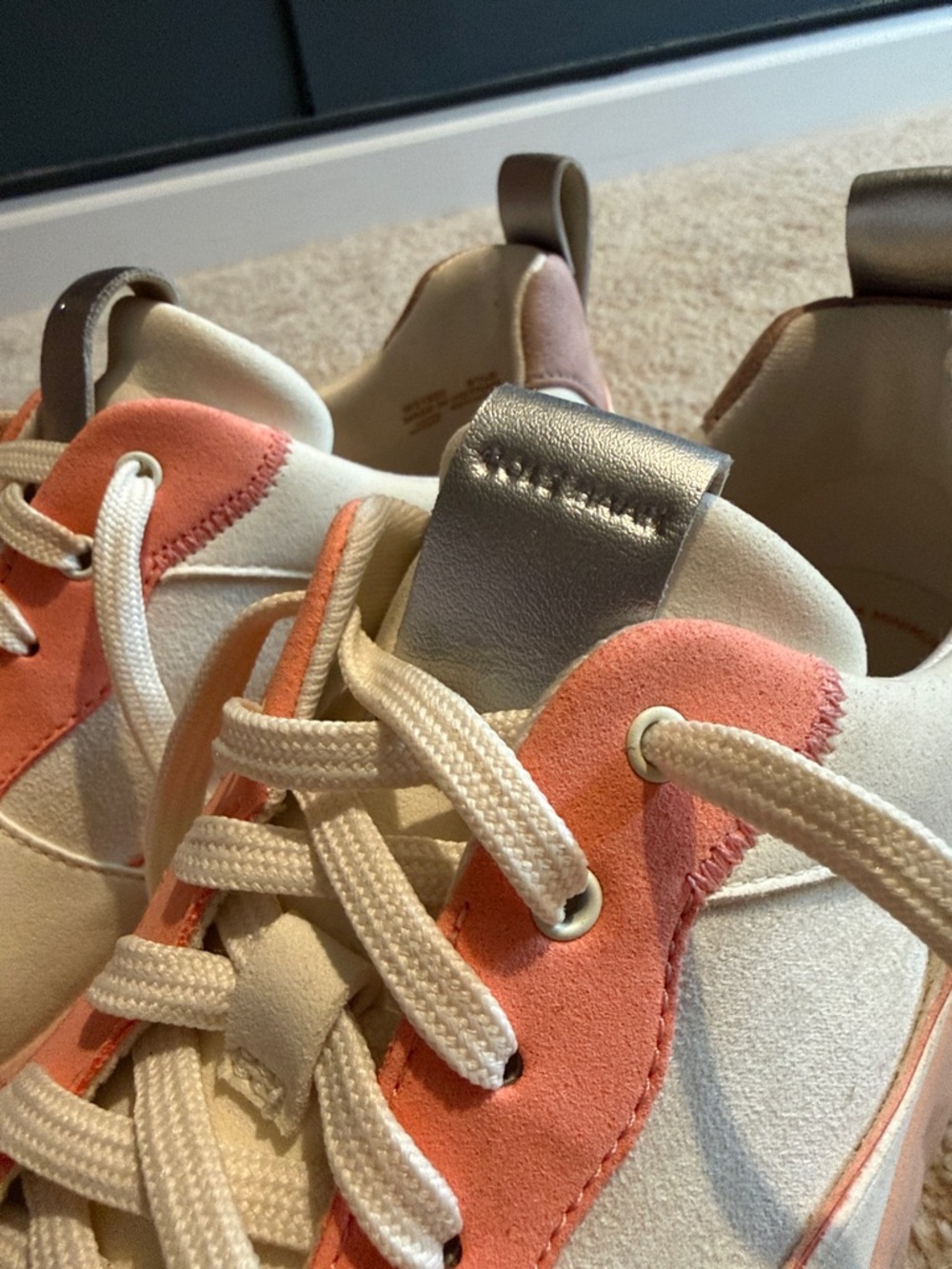 Cole Haan Women's Cream and Pink Zerogrand Platform Sneakers - Picture 4 of 7